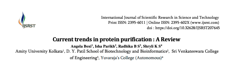 Current trends in protein purification : A Review